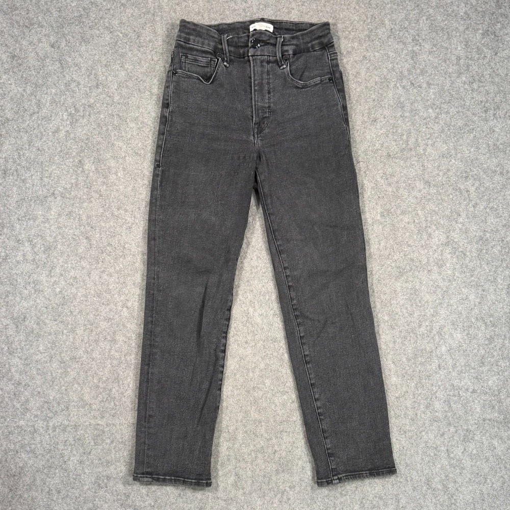 Good American‎ Black Wash Denim Good Legs Straight Jeans Women's Size 2/26